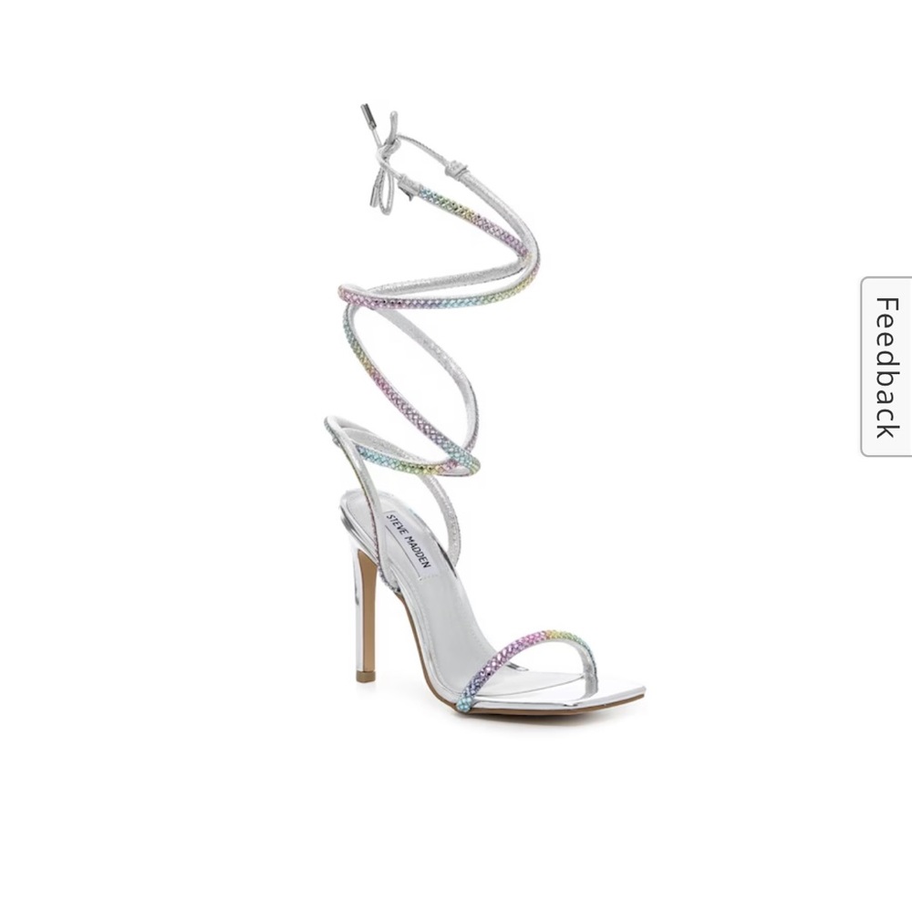 STEVE MADDEN SILVER UPLIFT SANDAL